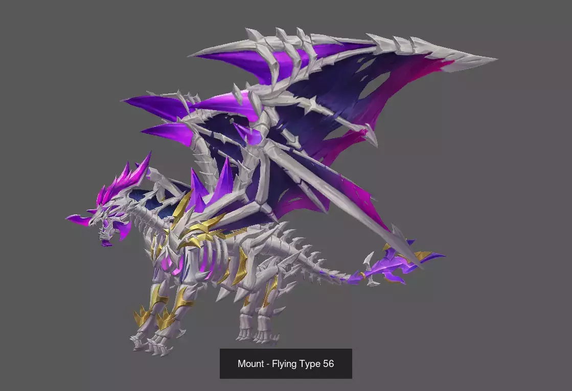 Pack of 80 Stylized Flying Mounts 3D Model Collection_108