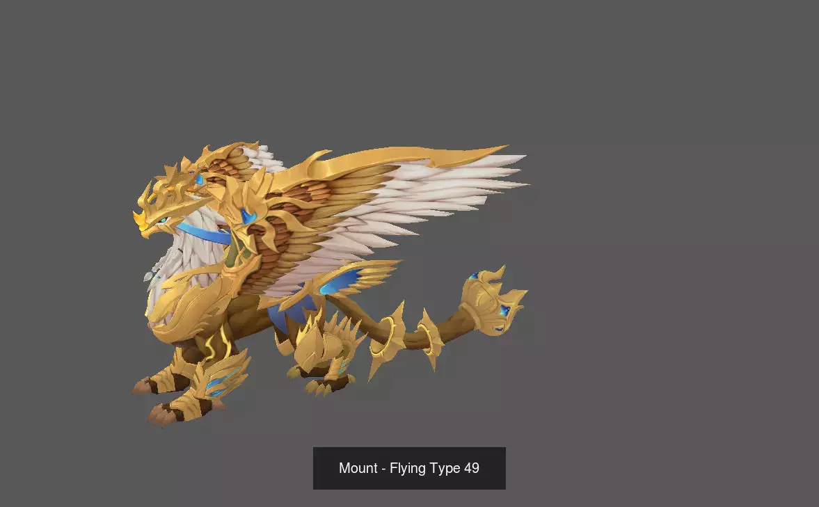 Pack of 80 Stylized Flying Mounts 3D Model Collection_115