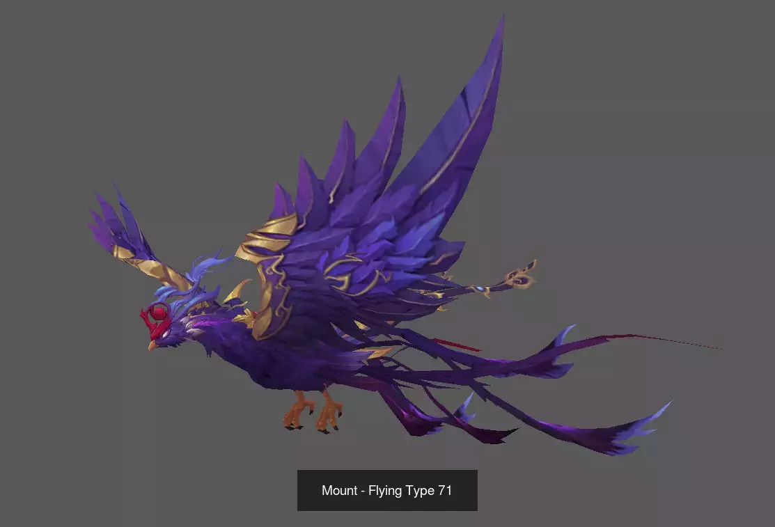 Pack of 80 Stylized Flying Mounts 3D Model Collection_93