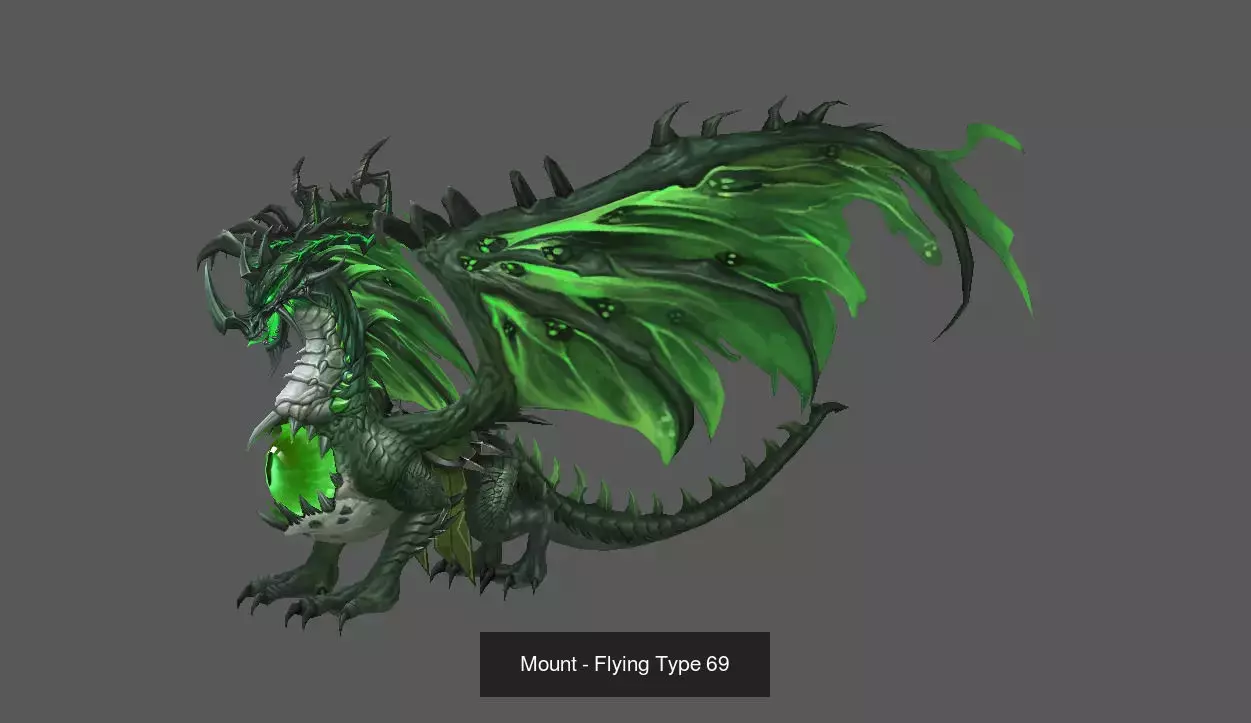 Pack of 80 Stylized Flying Mounts 3D Model Collection_95