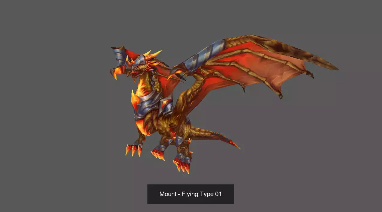 Pack of 80 Stylized Flying Mounts 3D Model Collection_163