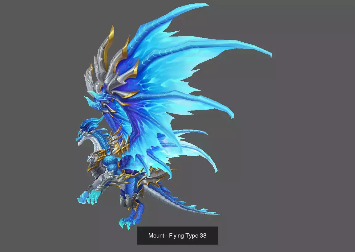 Pack of 80 Stylized Flying Mounts 3D Model Collection_126