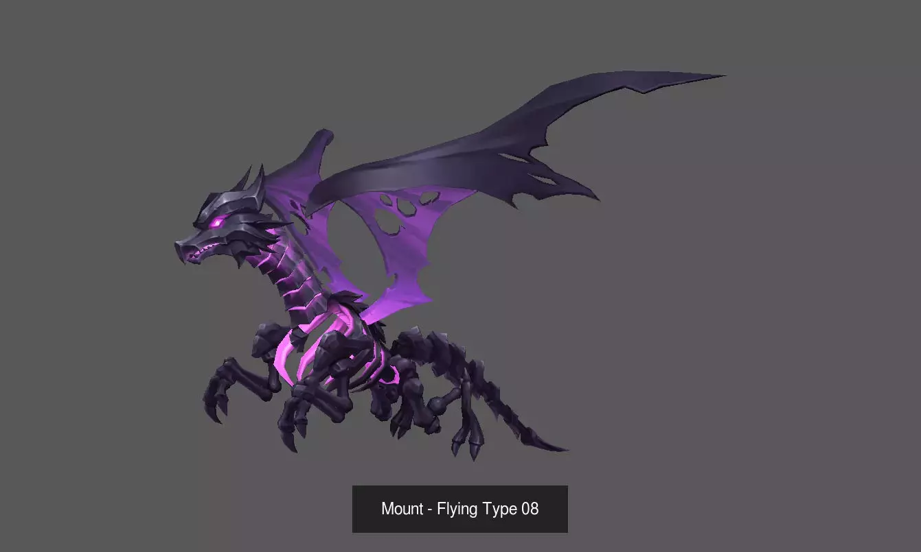 Pack of 80 Stylized Flying Mounts 3D Model Collection_156