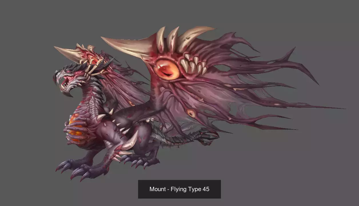 Pack of 80 Stylized Flying Mounts 3D Model Collection_119