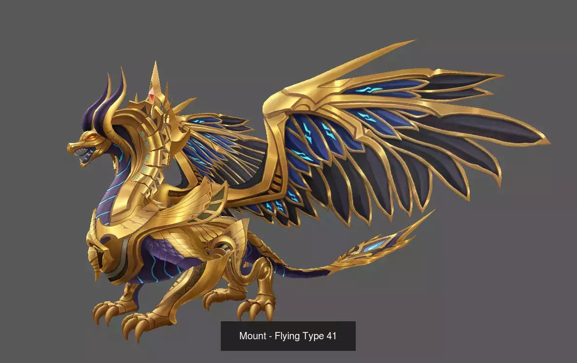 Pack of 80 Stylized Flying Mounts 3D Model Collection_123