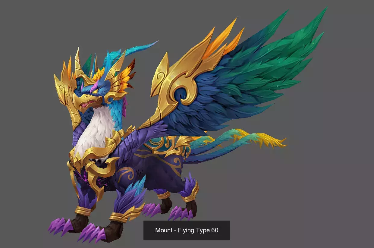 Pack of 80 Stylized Flying Mounts 3D Model Collection_104