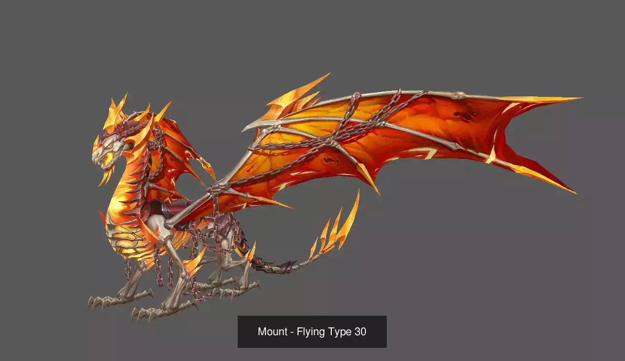 Pack of 80 Stylized Flying Mounts 3D Model Collection_134