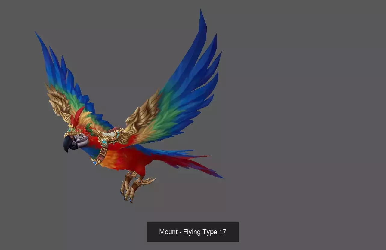Pack of 80 Stylized Flying Mounts 3D Model Collection_147