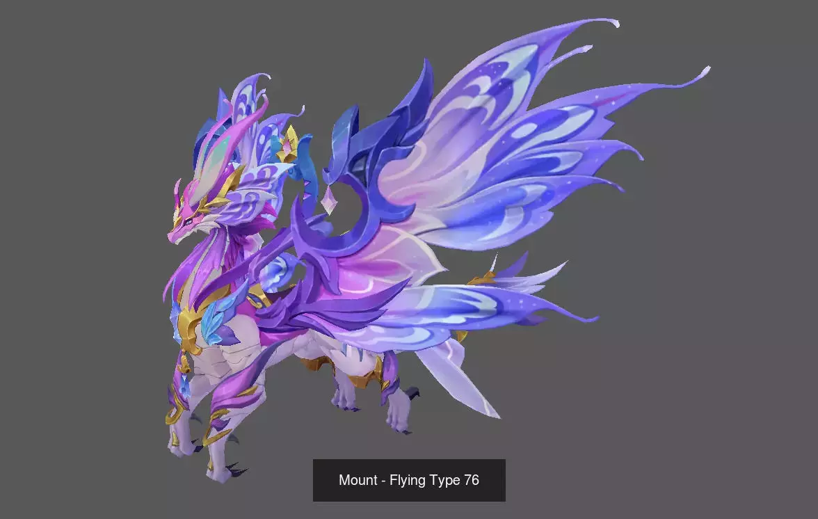 Pack of 80 Stylized Flying Mounts 3D Model Collection_88