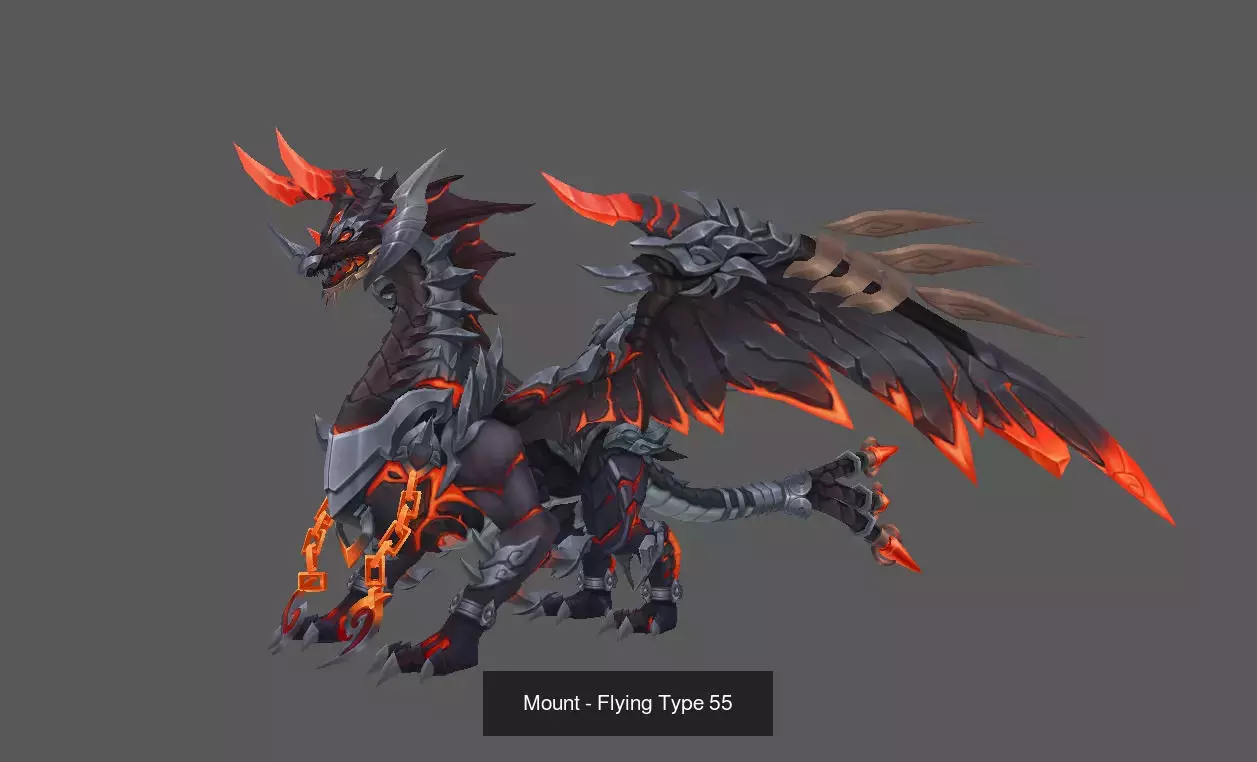 Pack of 80 Stylized Flying Mounts 3D Model Collection_109