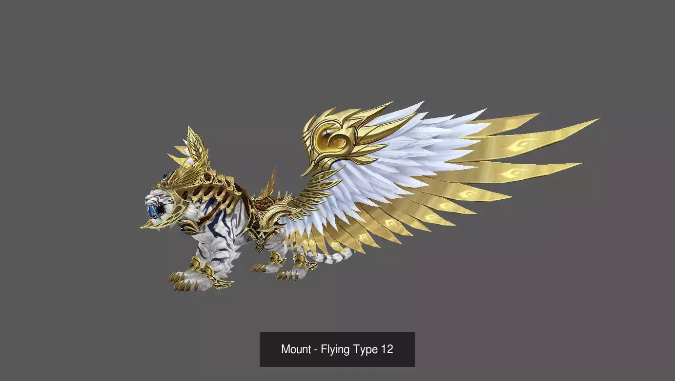 Pack of 80 Stylized Flying Mounts 3D Model Collection_152
