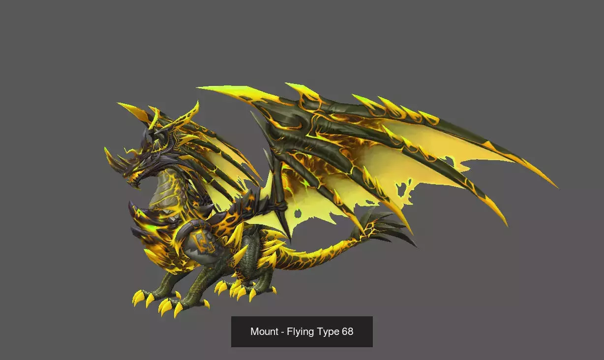 Pack of 80 Stylized Flying Mounts 3D Model Collection_96