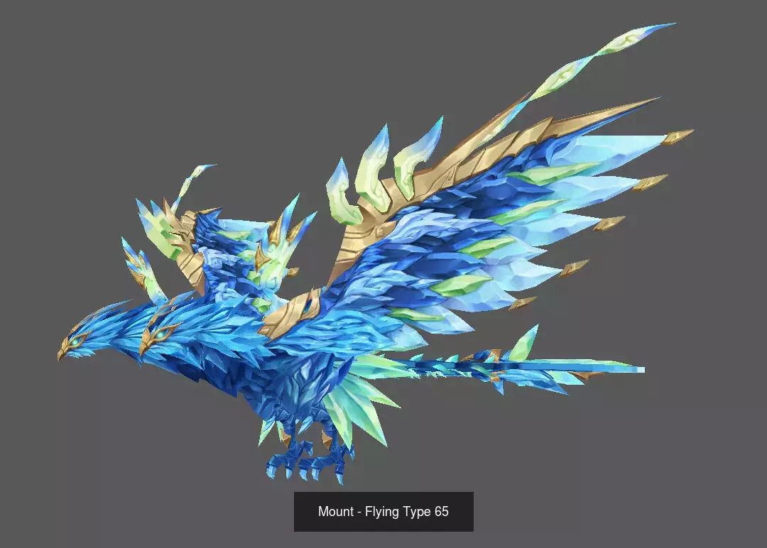 Pack of 80 Stylized Flying Mounts 3D Model Collection_99