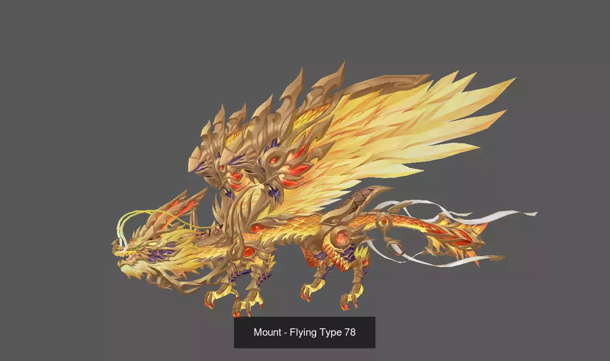 Pack of 80 Stylized Flying Mounts 3D Model Collection_86