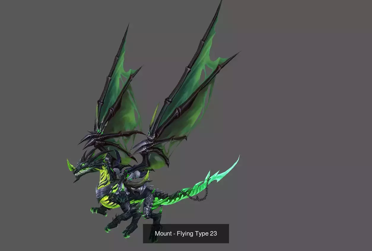 Pack of 80 Stylized Flying Mounts 3D Model Collection_141