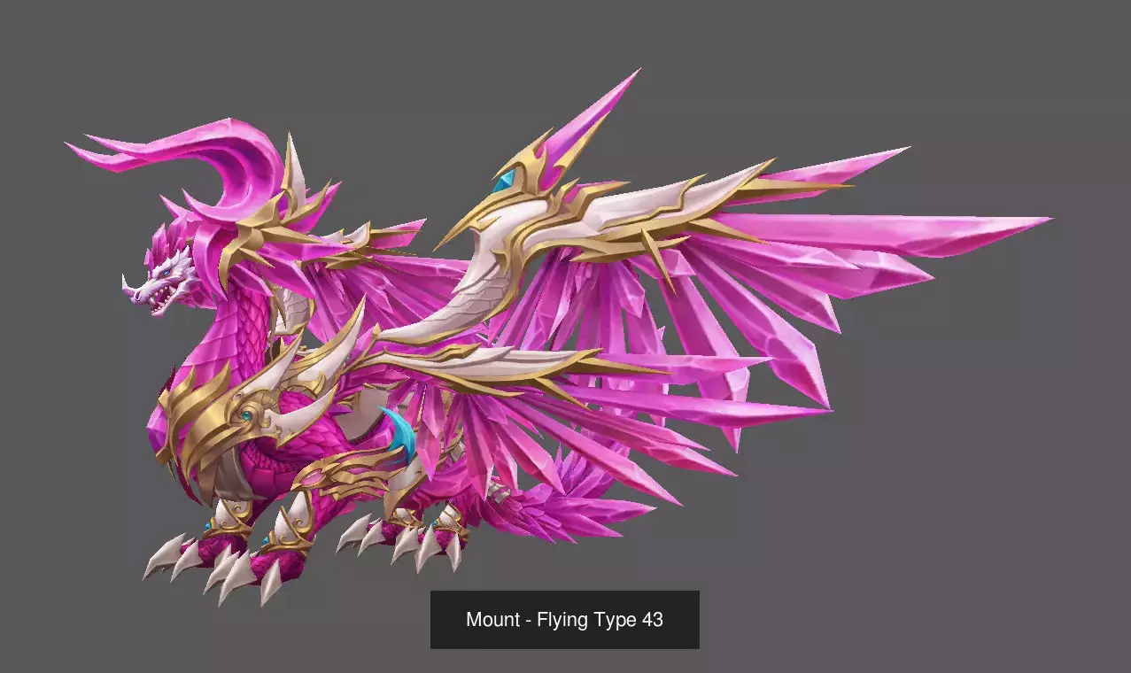 Pack of 80 Stylized Flying Mounts 3D Model Collection_121