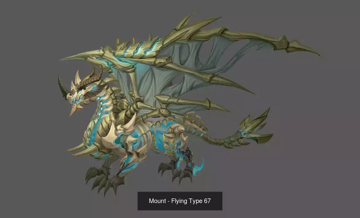 Pack of 80 Stylized Flying Mounts 3D Model Collection_97