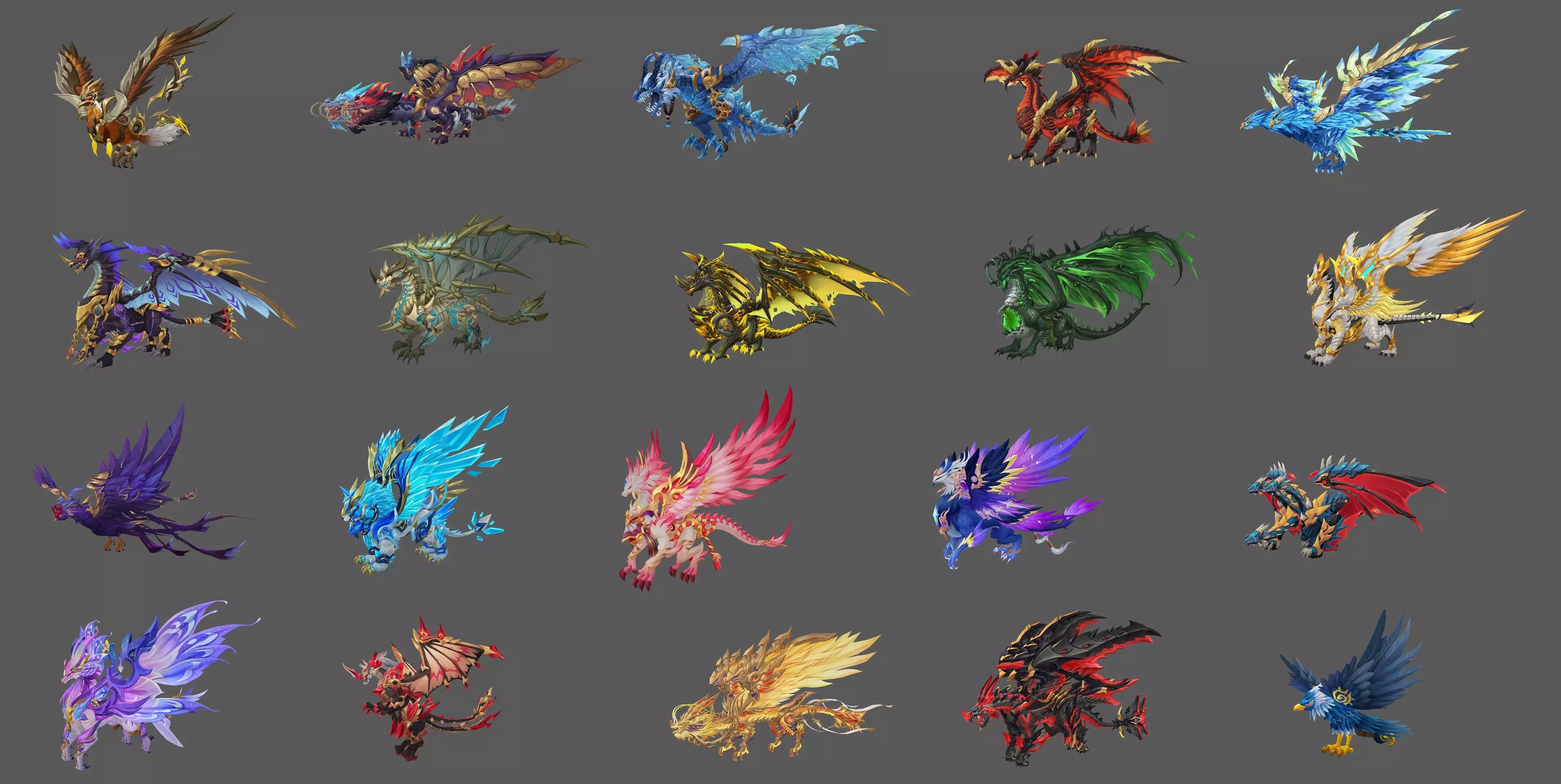 Pack of 80 Stylized Flying Mounts 3D Model Collection_83