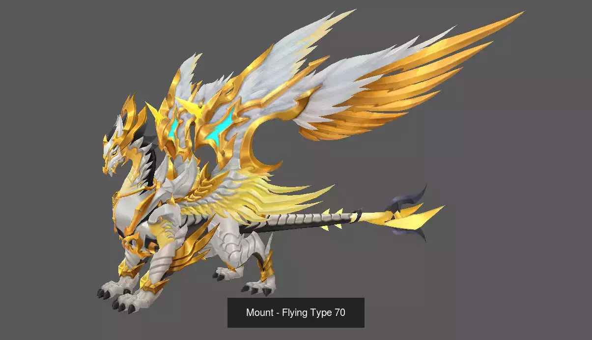 Pack of 80 Stylized Flying Mounts 3D Model Collection_94