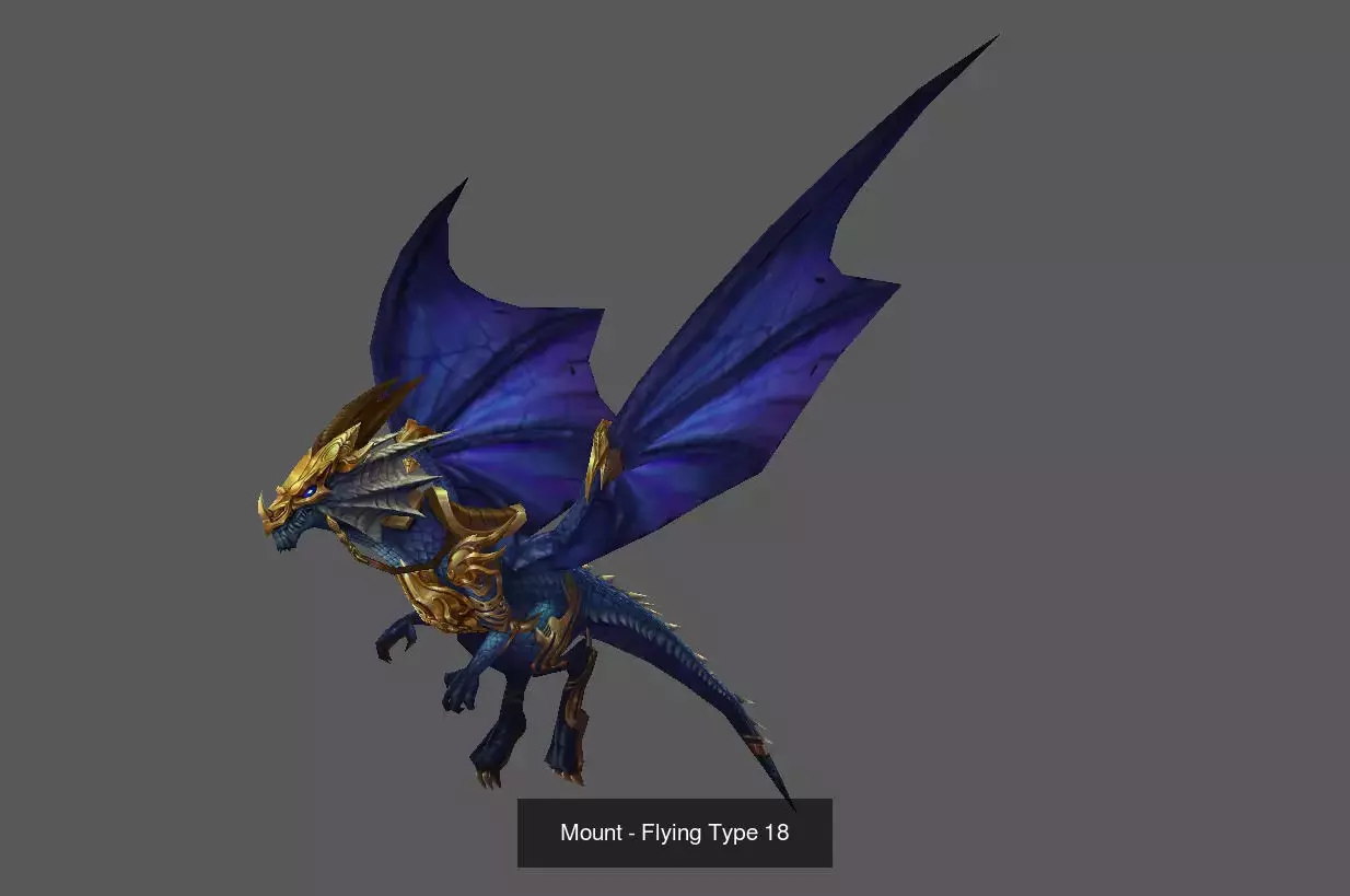 Pack of 80 Stylized Flying Mounts 3D Model Collection_146