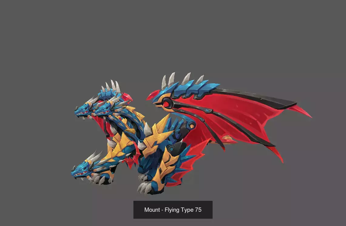 Pack of 80 Stylized Flying Mounts 3D Model Collection_89