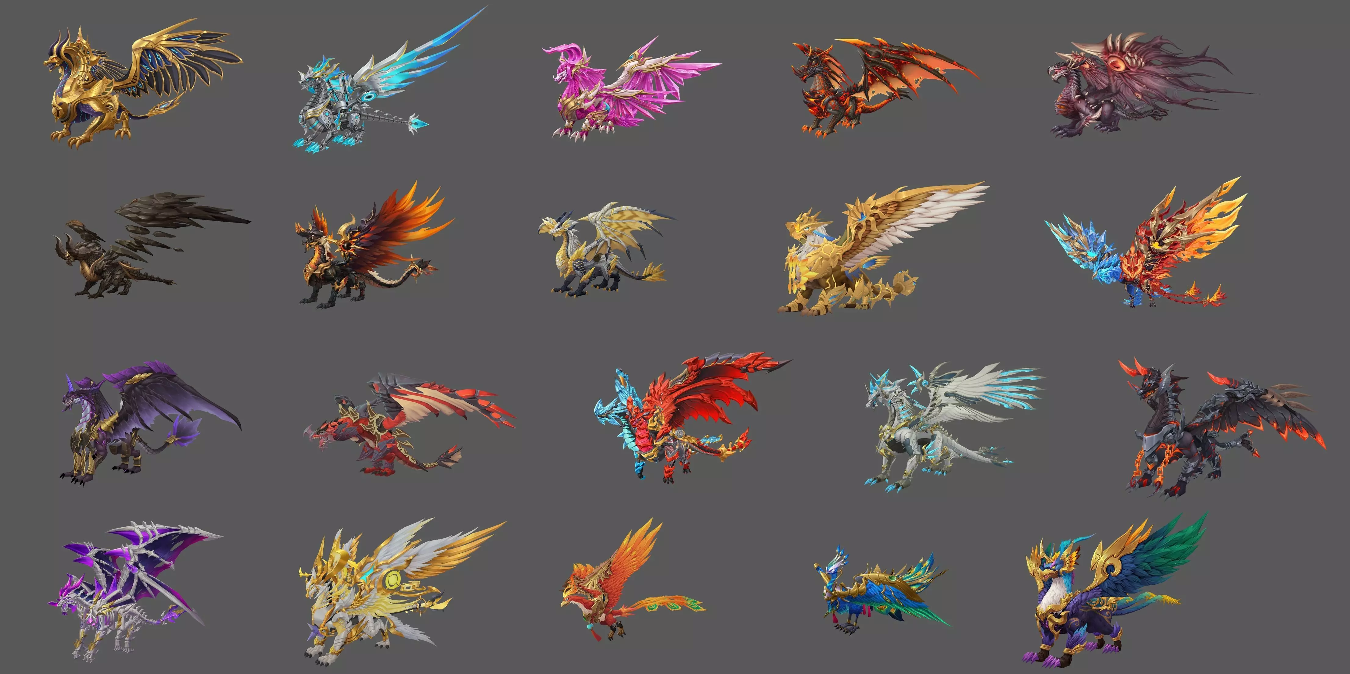 Pack of 80 Stylized Flying Mounts 3D Model Collection_82