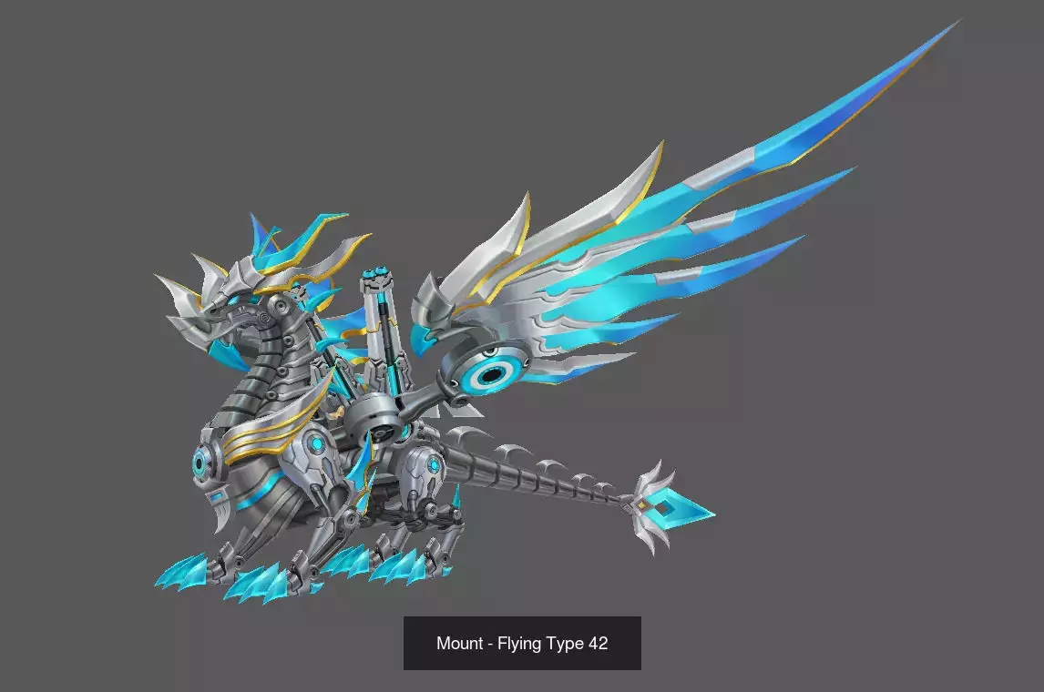 Pack of 80 Stylized Flying Mounts 3D Model Collection_122