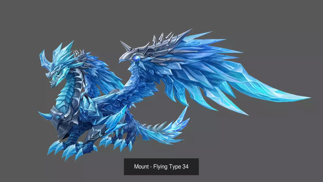 Pack of 80 Stylized Flying Mounts 3D Model Collection_130
