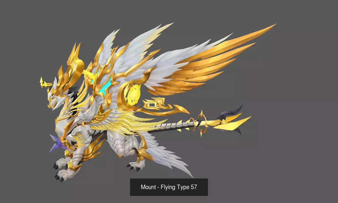 Pack of 80 Stylized Flying Mounts 3D Model Collection_107