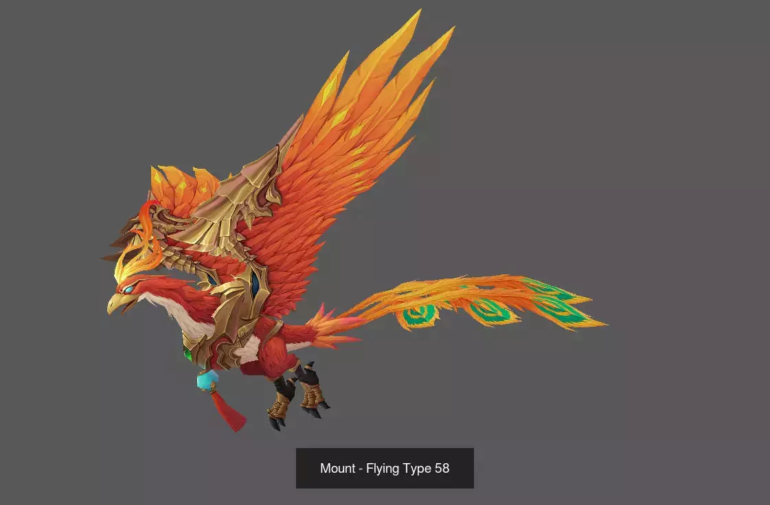 Pack of 80 Stylized Flying Mounts 3D Model Collection_106
