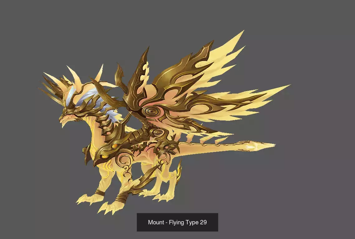 Pack of 80 Stylized Flying Mounts 3D Model Collection_135