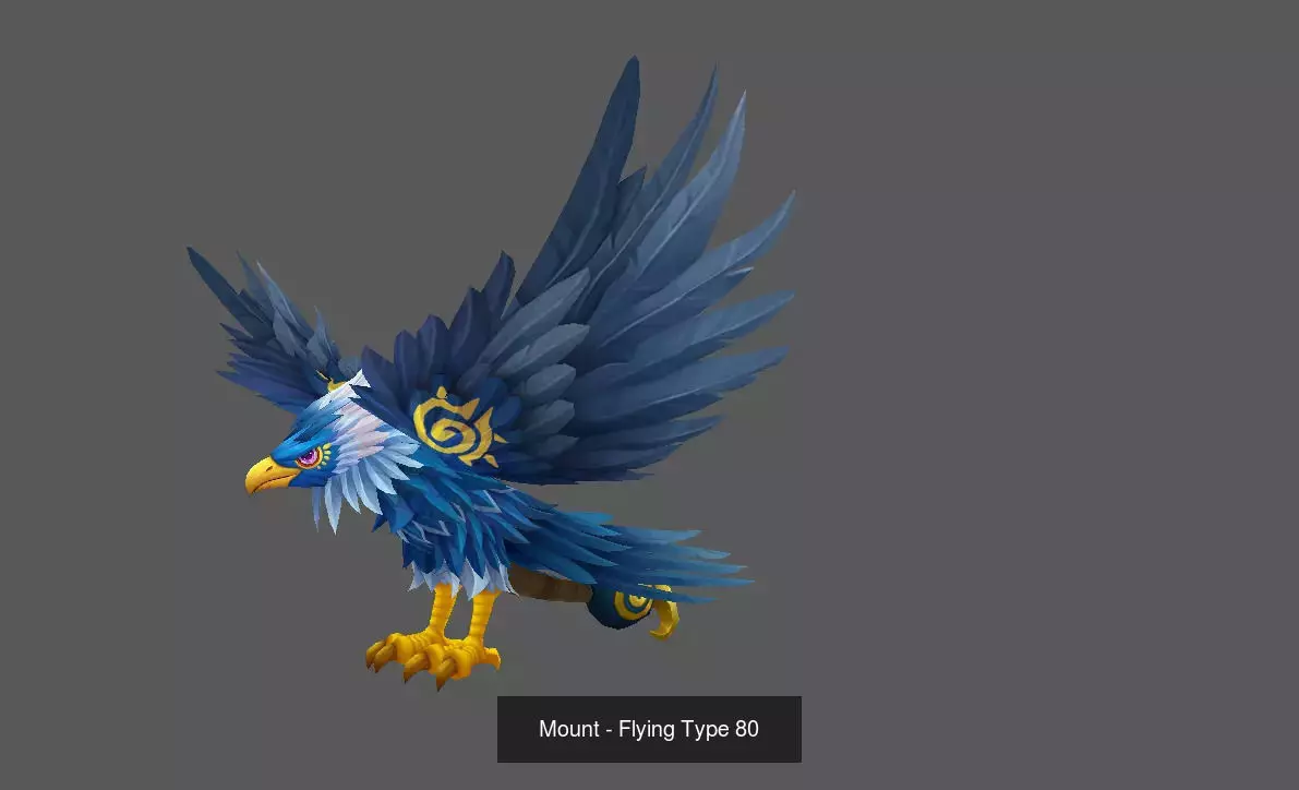 Pack of 80 Stylized Flying Mounts 3D Model Collection_84