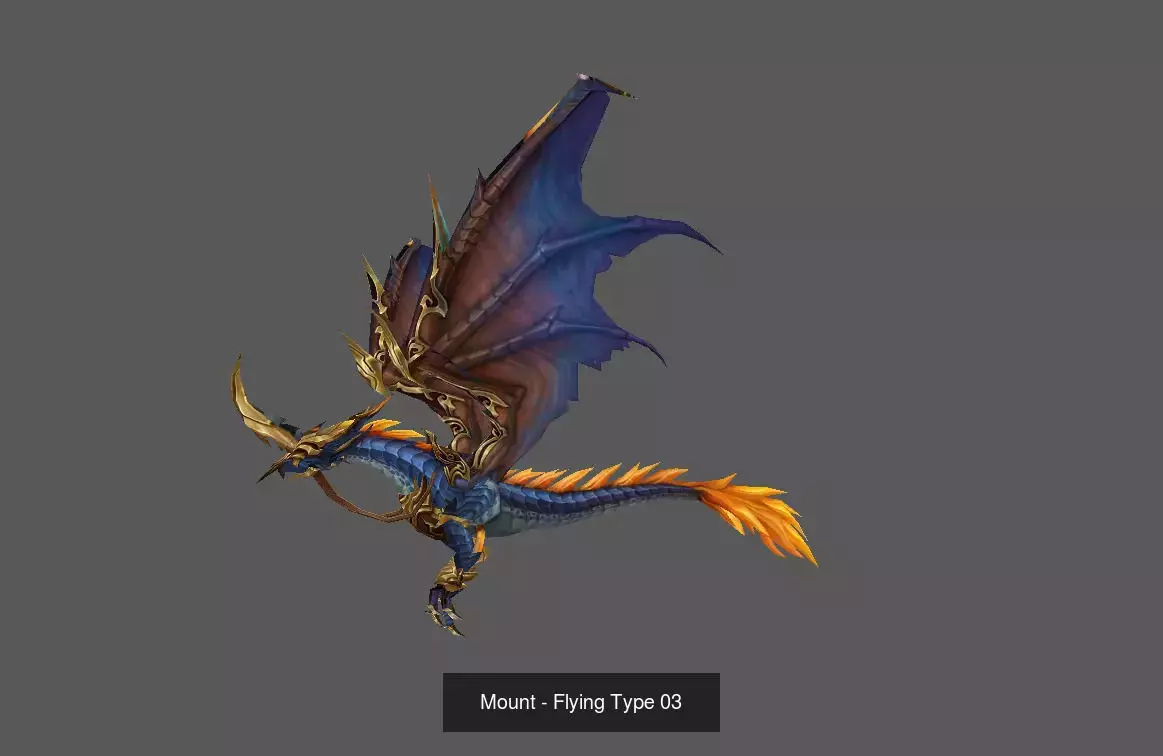 Pack of 80 Stylized Flying Mounts 3D Model Collection_161