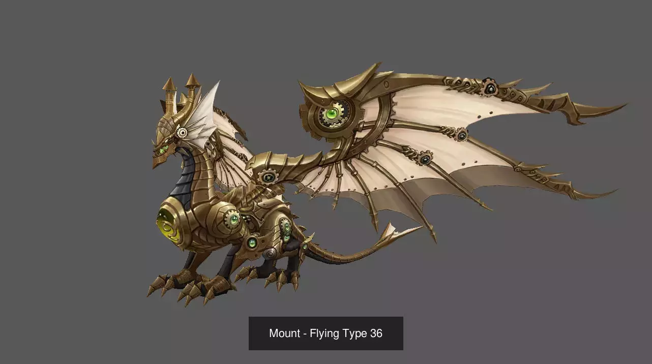 Pack of 80 Stylized Flying Mounts 3D Model Collection_128