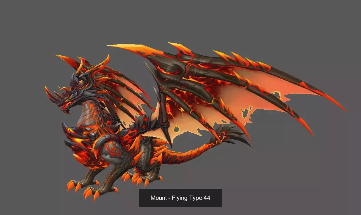 Pack of 80 Stylized Flying Mounts 3D Model Collection_120