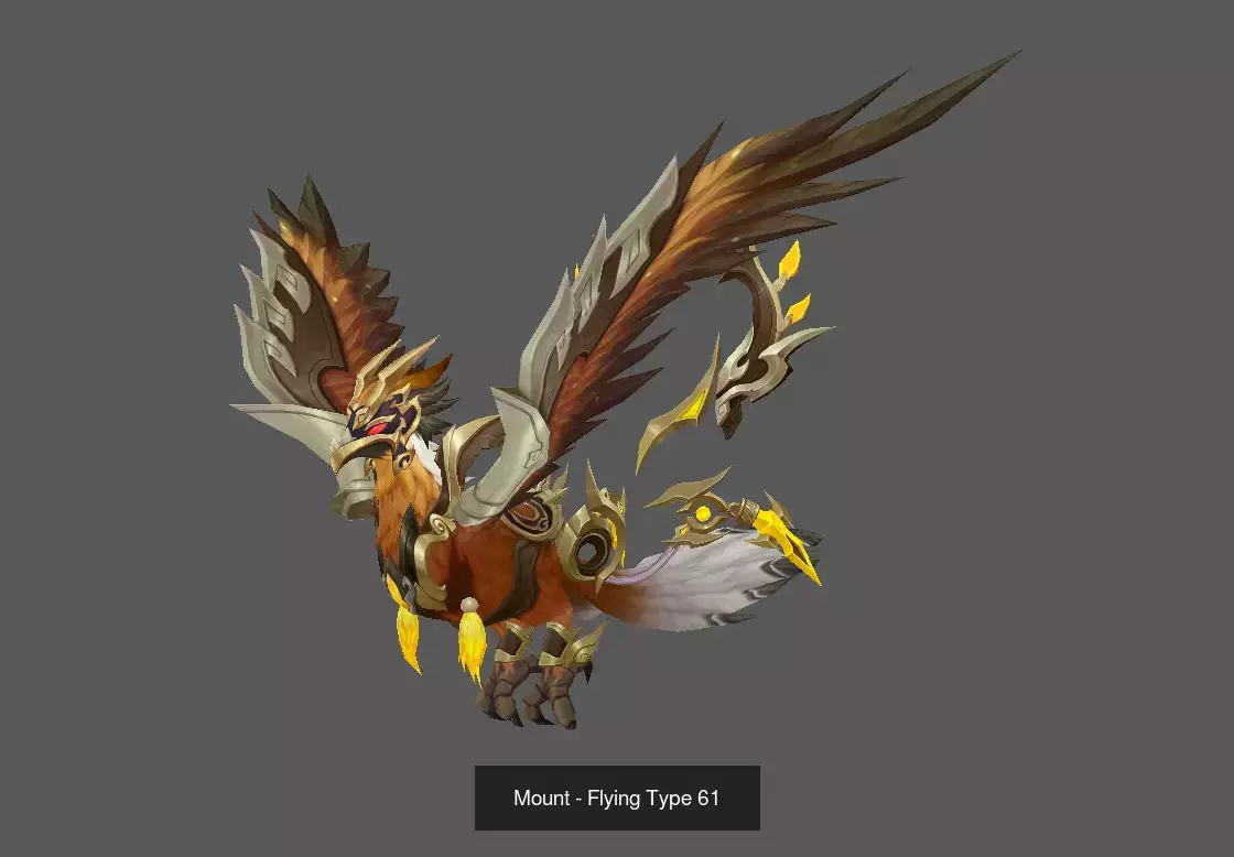 Pack of 80 Stylized Flying Mounts 3D Model Collection_103