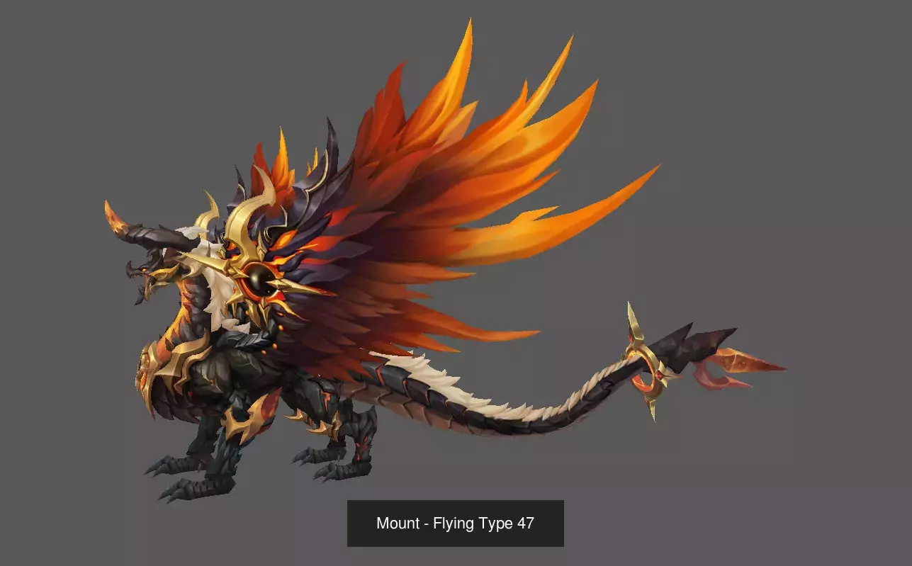 Pack of 80 Stylized Flying Mounts 3D Model Collection_117