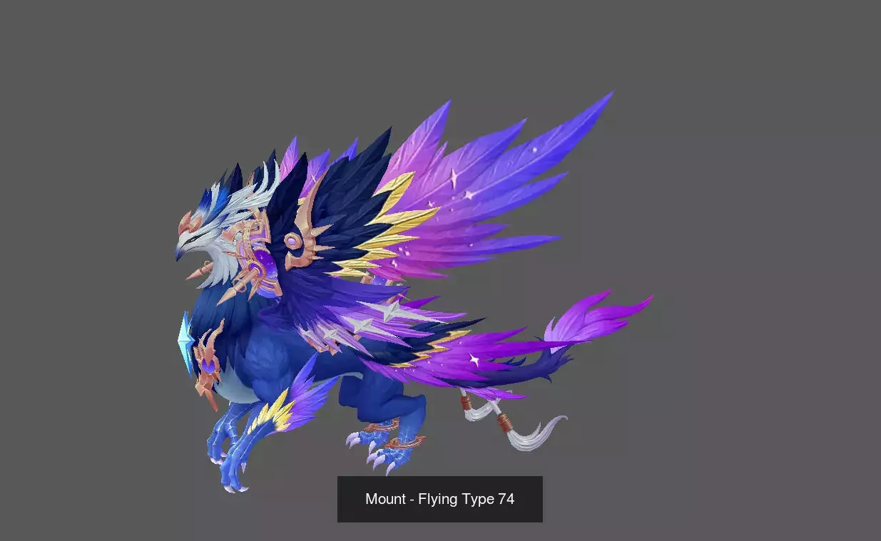 Pack of 80 Stylized Flying Mounts 3D Model Collection_90