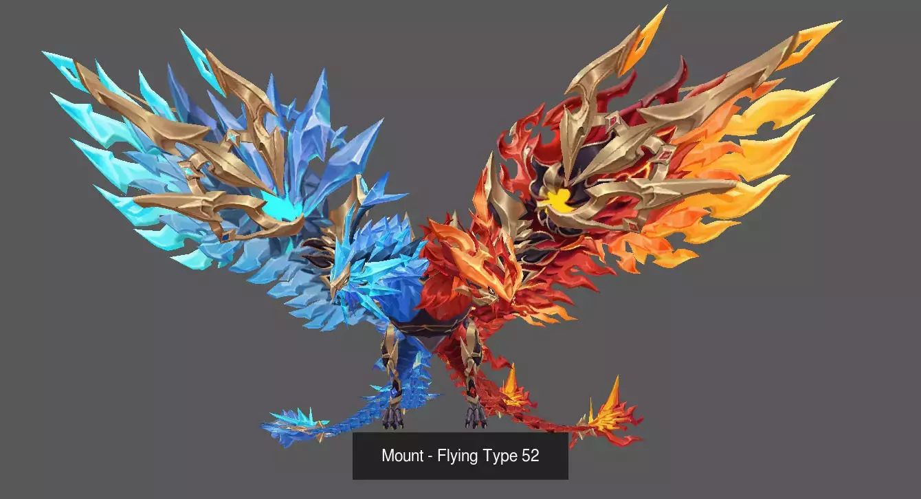 Pack of 80 Stylized Flying Mounts 3D Model Collection_112