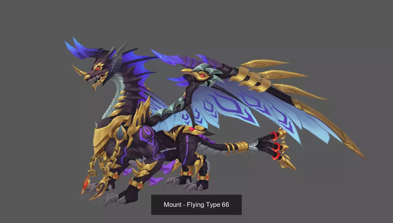 Pack of 80 Stylized Flying Mounts 3D Model Collection_98