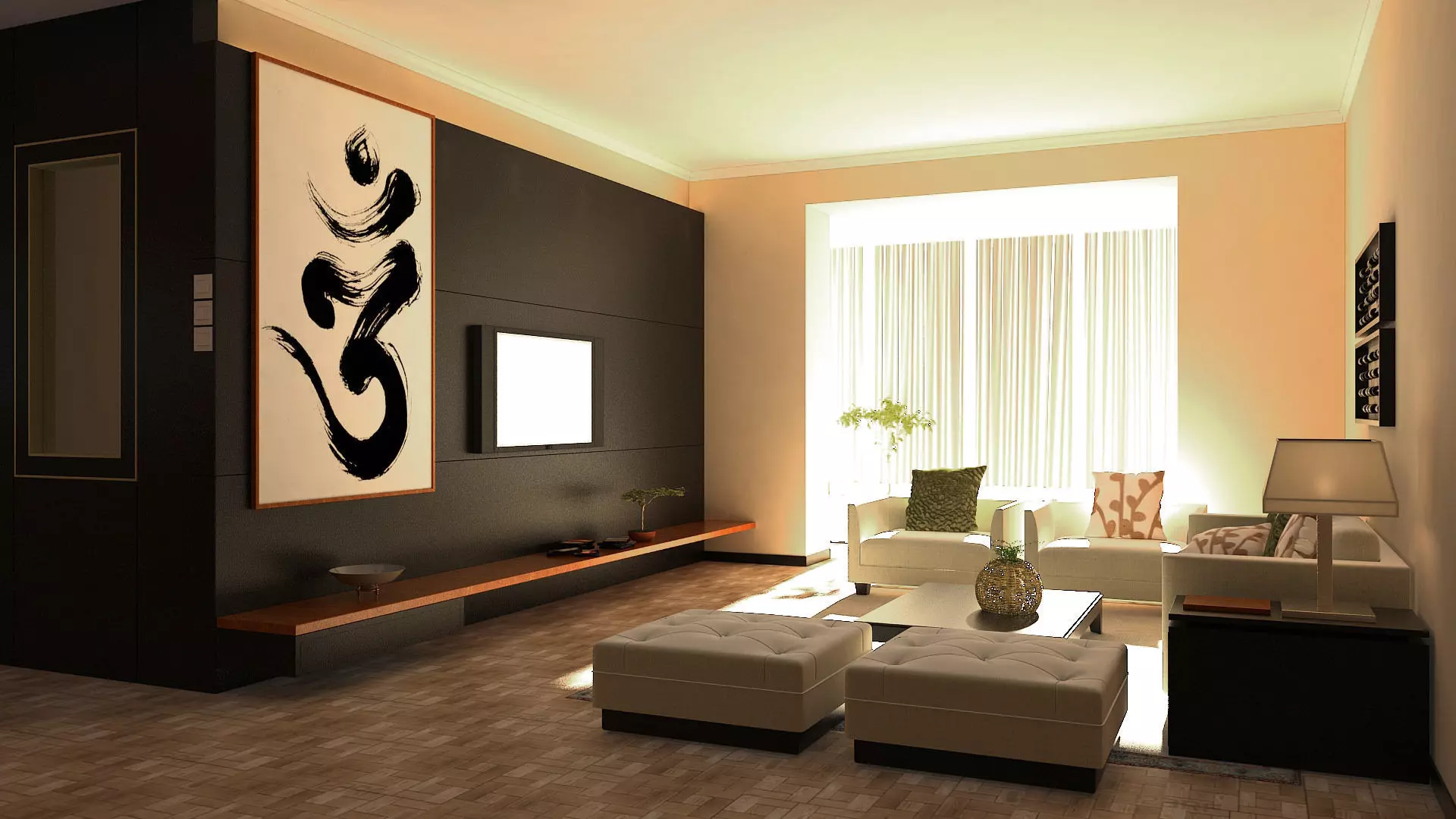 interior design for living room Low-poly 3D model