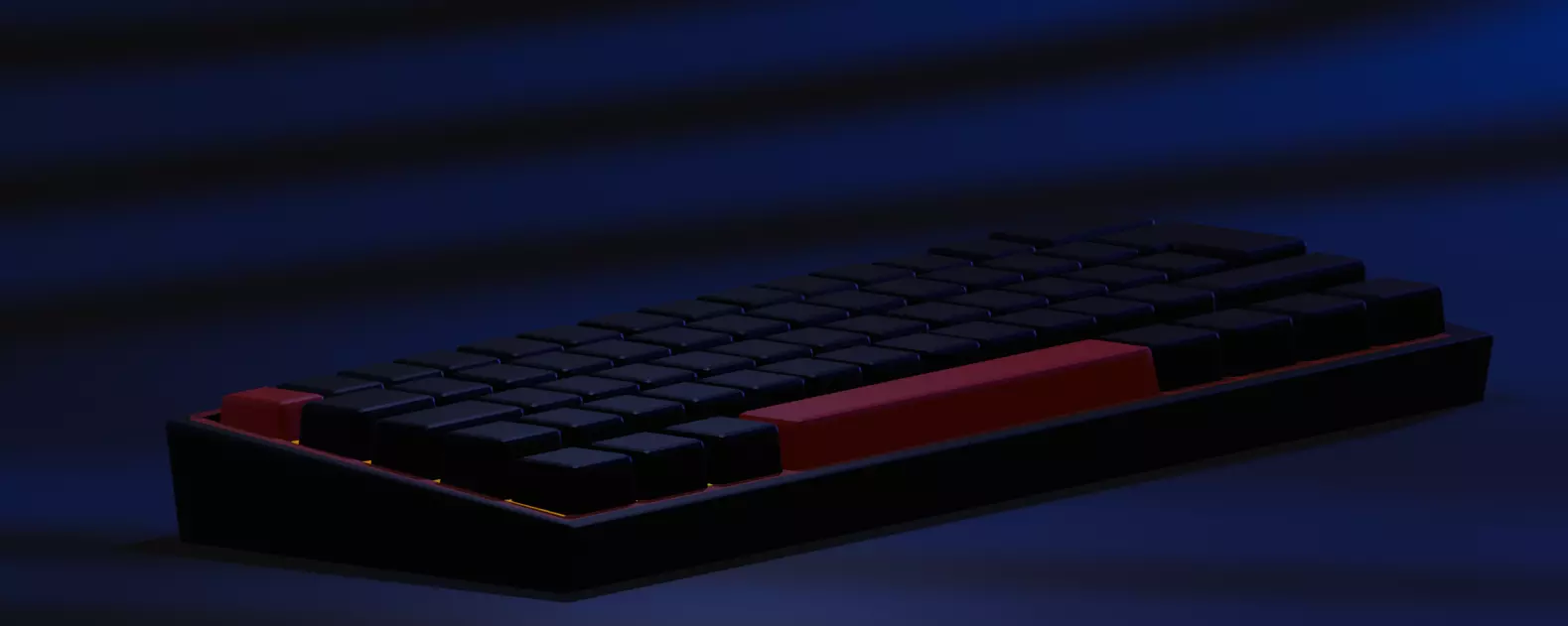 Fizz Pro  Low Poly Gaming Keyboard Low-poly 3D model_2