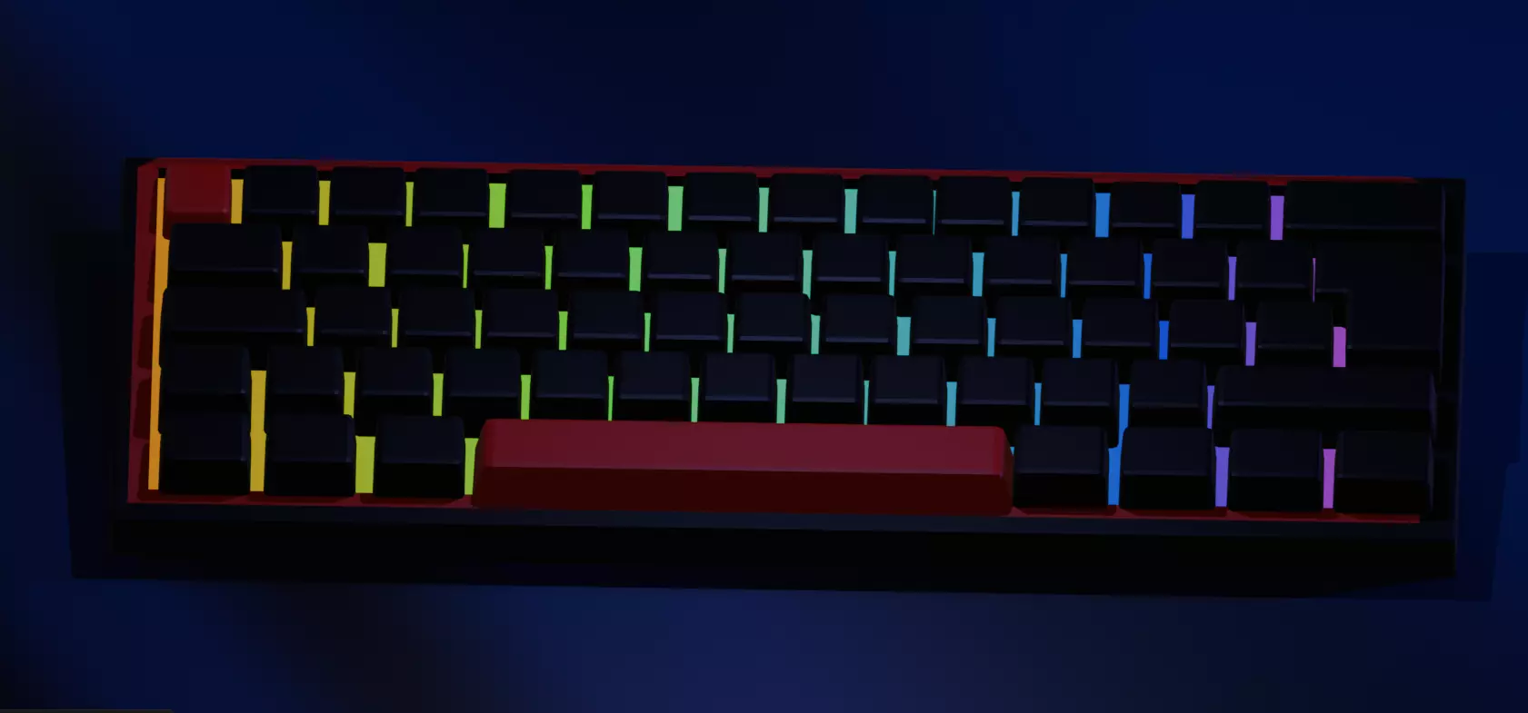 Fizz Pro  Low Poly Gaming Keyboard Low-poly 3D model_4