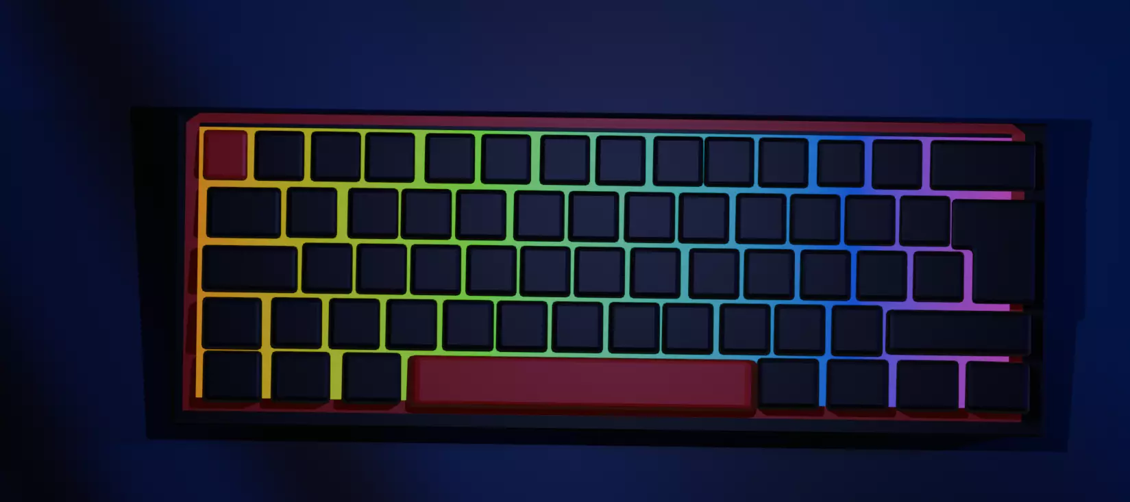 Fizz Pro  Low Poly Gaming Keyboard Low-poly 3D model_5