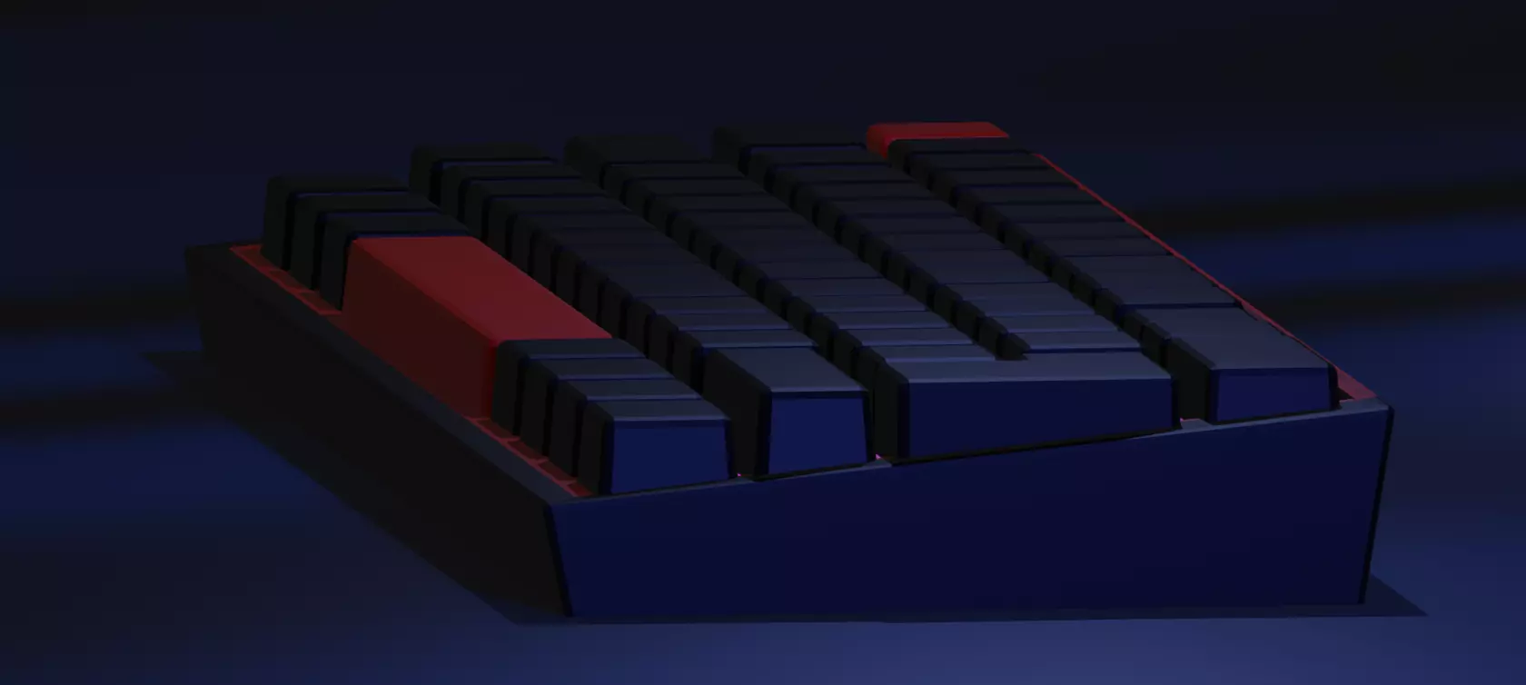 Fizz Pro  Low Poly Gaming Keyboard Low-poly 3D model_3