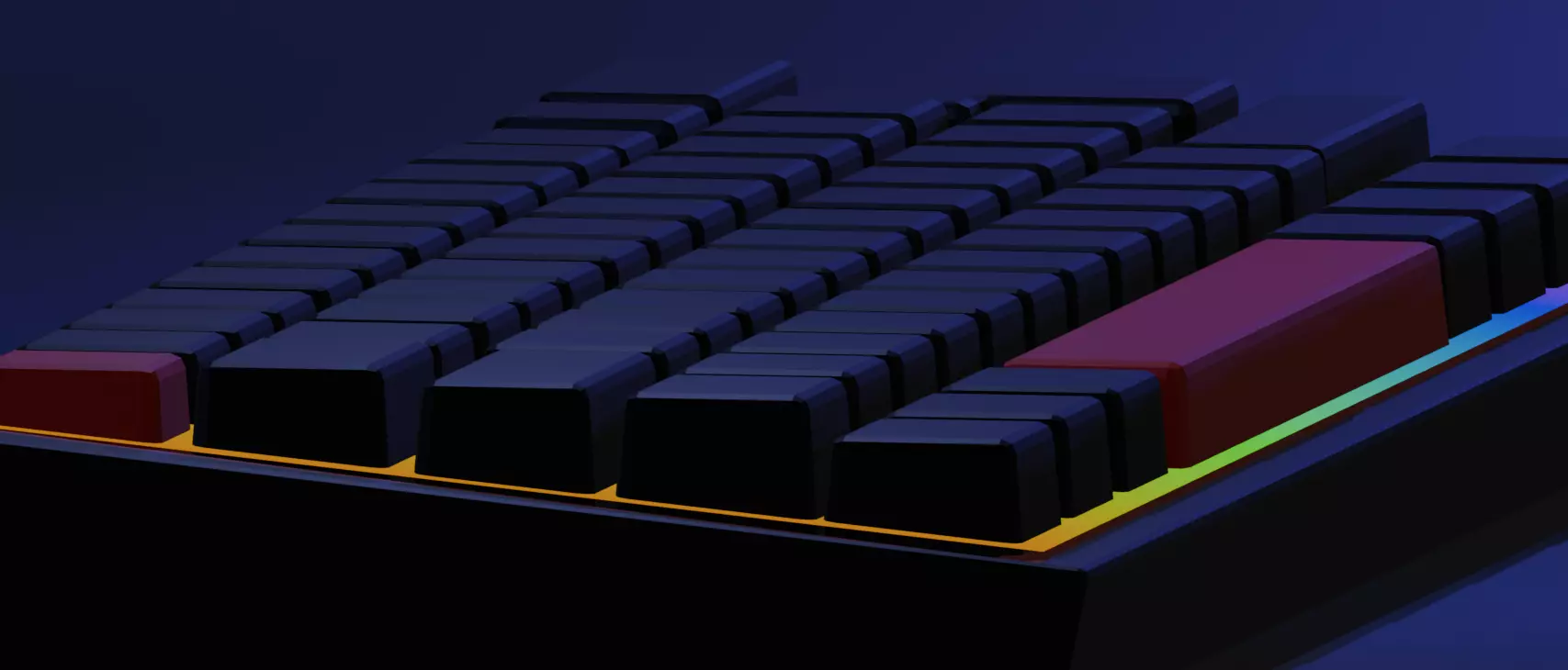 Fizz Pro  Low Poly Gaming Keyboard Low-poly 3D model_7
