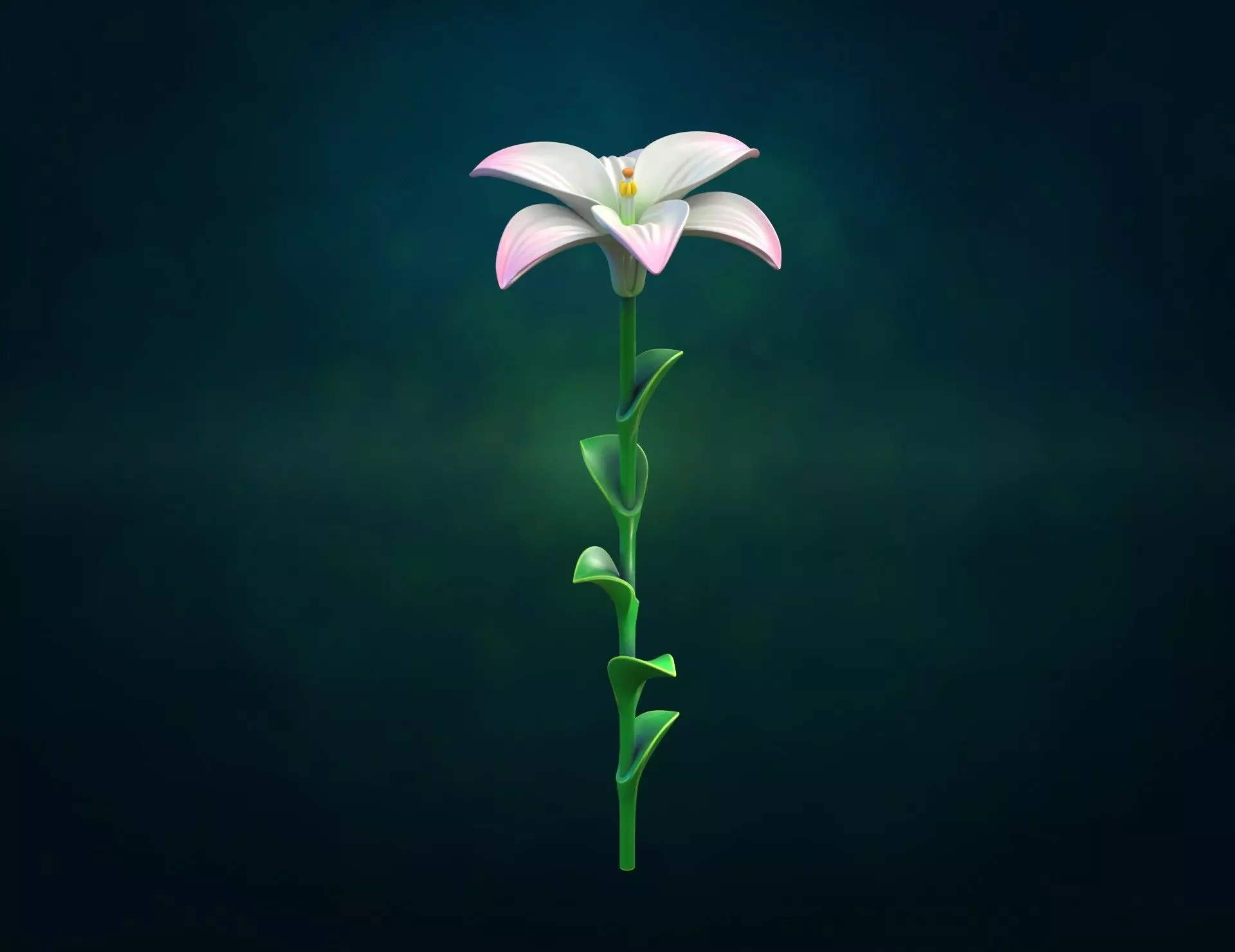 Lily II flower Assembly 3D print model_7