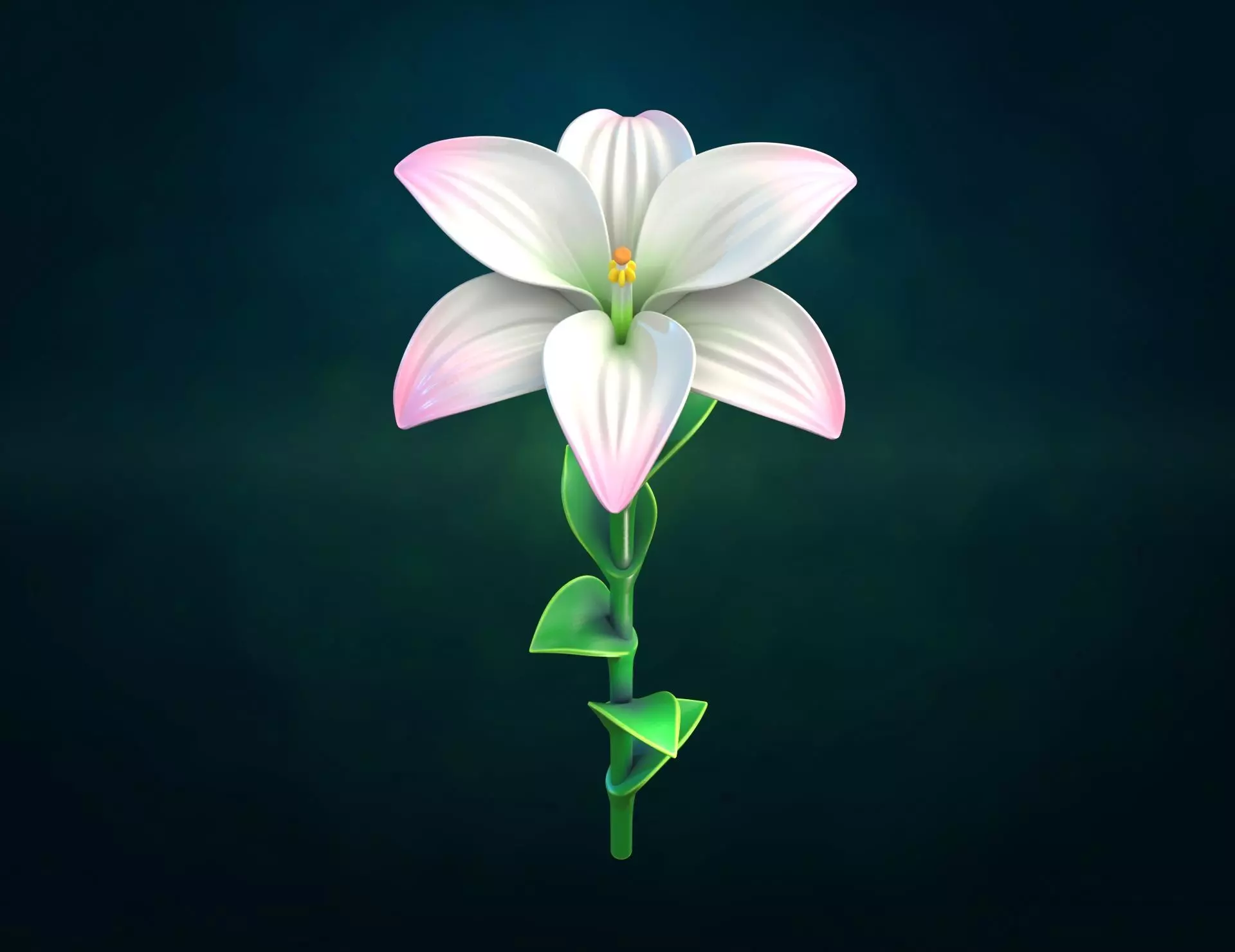 Lily II flower Assembly 3D print model_6