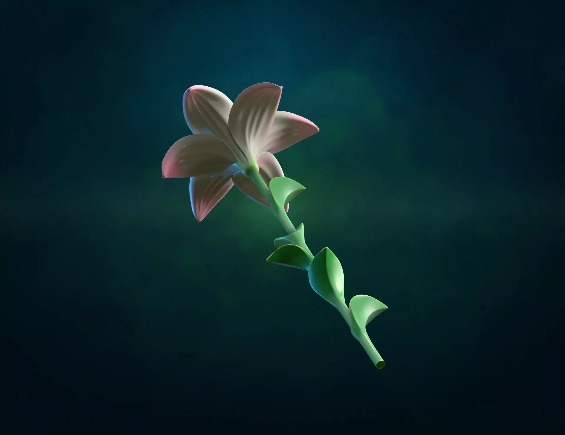 Lily II flower Assembly 3D print model_5