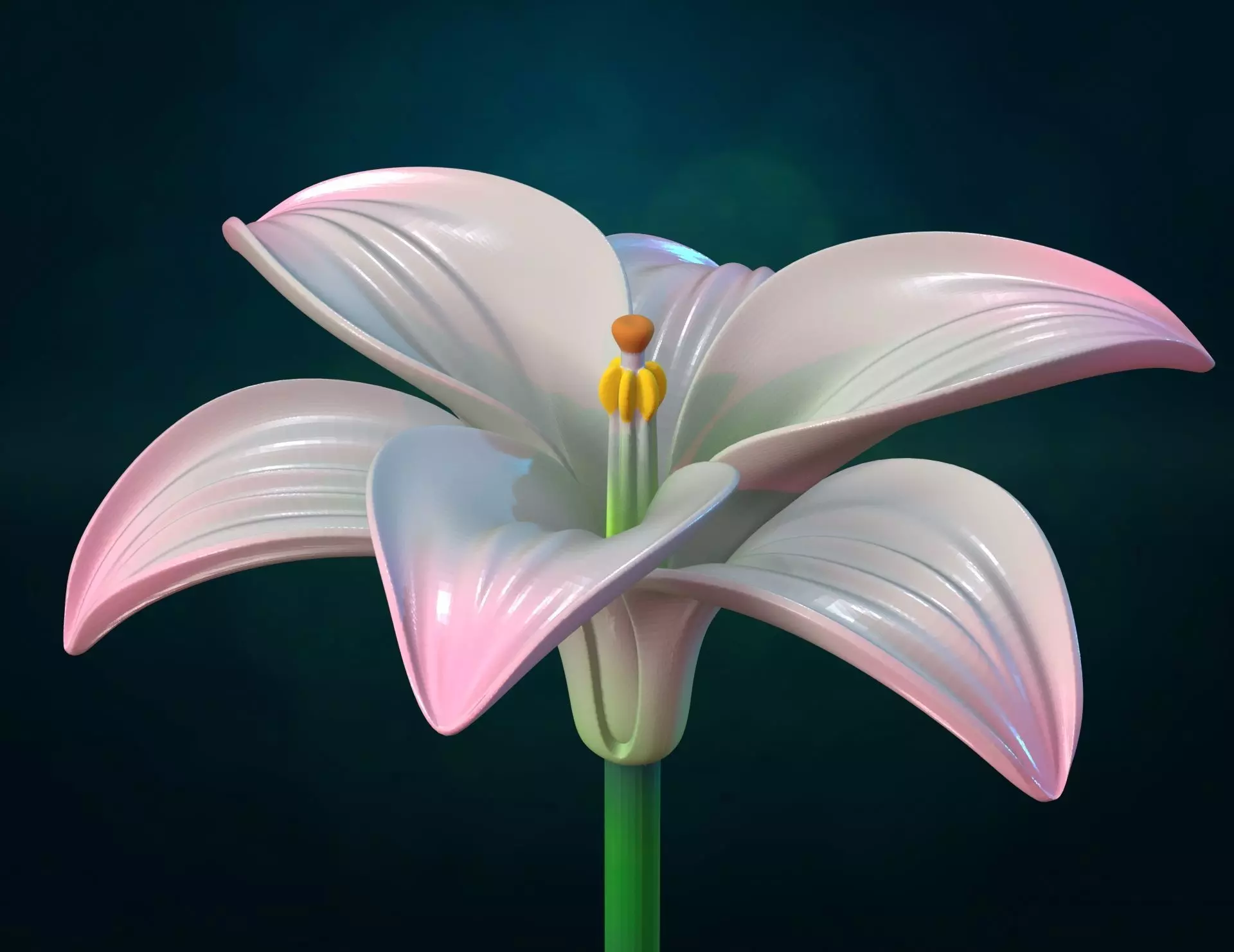 Lily II flower Assembly 3D print model_2